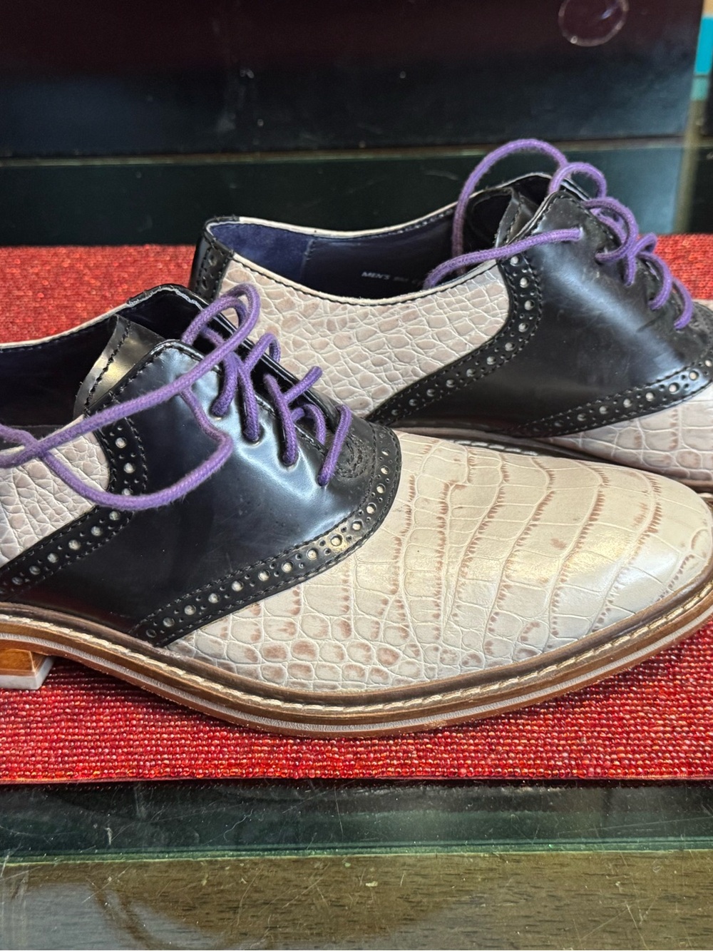 Cole Haan Air Colton Men's 9 Two Tone Oxford Dress Shoes Grey Navy - Picture 6 of 9
